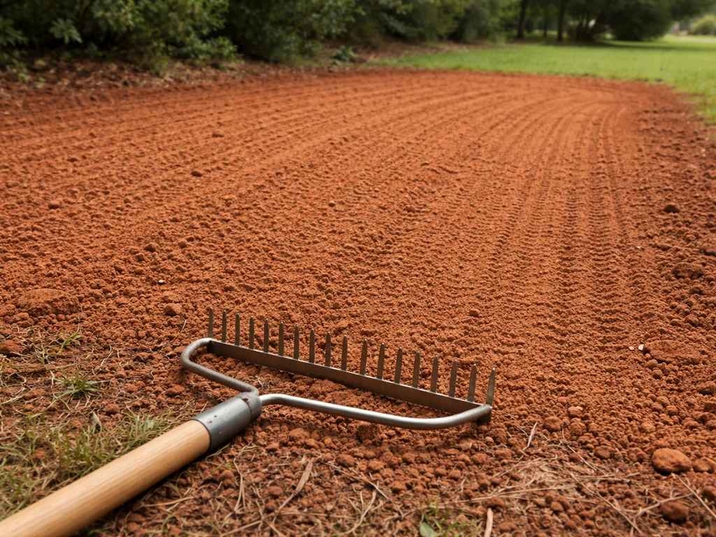 Red clay yard being raked and prepped for seeding to grow grass in Georgia